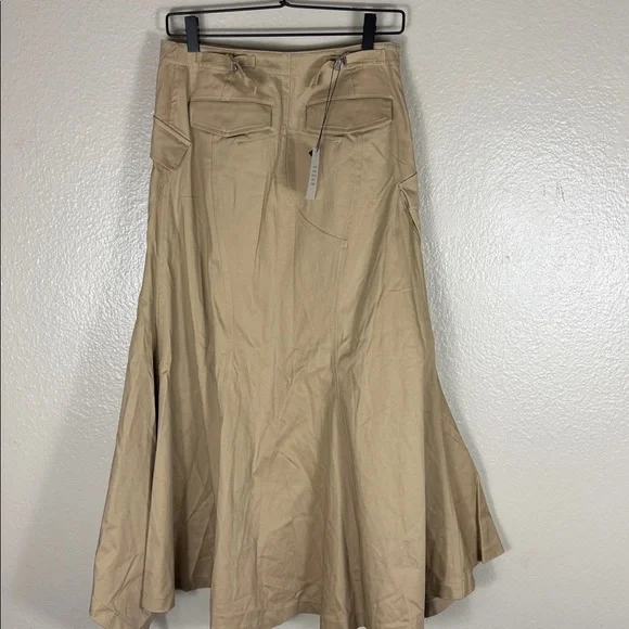 L'Academie Noma Tan Cotton Midi Skirt - Picture 4 of 6